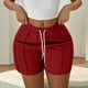 thumbnail image 1 of Karight rendy Pleated Athletic Shorts for Women Summer Stretchy High Waisted Casual Drawstring Workout Shorts with Pockets, 1 of 3