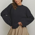 thumbnail image 2 of Womens Sweaters Fall Sweaters for Women Women's Oversized Knit Sweater Long Sleeve Casual Round Neck Pullover Soft Comfortable Loose Fit Tops Winter Fall Fashion, 2 of 4
