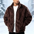 thumbnail image 2 of TRUNZI Mens Sherpa Fleece Jackets Long Sleeves Zip Up Casual Thick Warm Comfy Faux Fur Jackets with Pockets,Coffee,Size M, 2 of 6