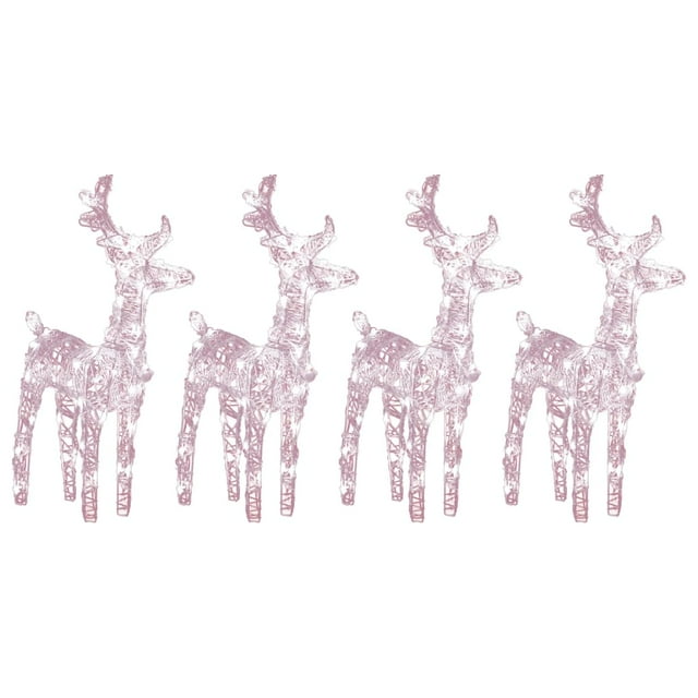vidaXL Christmas Reindeers Xmas Decoration Light Display with LEDs Acrylic
