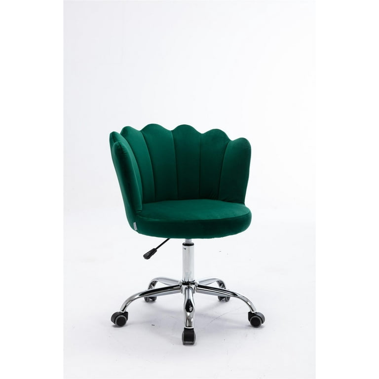 Desk Chair With Wheels,Modern Velvet Fabric Office Chair,360