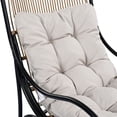 thumbnail image 4 of S-HOME 3 Pieces Wicker Patio Conversation Set with Cushions, Lounge Chair, Table, and Ottoman for Outdoor Spaces，Beige,Black+Natural, 4 of 11