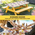 thumbnail image 6 of Red Yellow Diamond Table Cloths for 3 Foot Rectangle Tables, Modern Geometric Middle Century Beige Patio Waterproof Elastic Fitted Tablecloths, Washable Rectangular Table Cover for Camping, 6 of 8
