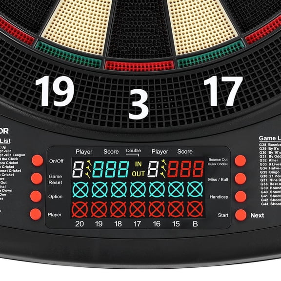 Electronic Dart Board, 13.5-Inch Soft Tip Dartboard with 43 Games, 200 Variations, Color Lcd Scoring Screen, and 8-Player Capacity