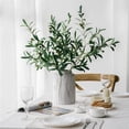 thumbnail image 3 of leaveforme 3Pc Artificial Olive Branch Plants Faux Olive Branches Stems Fake Olive Tree Branches Plastic Branches Green Plants Bushes, 3 of 8