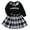 Black d10 Sweater Skirt Set Girls, variant on Skirt Set for Girls 5T Girl's 2 Piece Outfit Letter Graphic Collared Tee Plaid Pleated Skirt Set Preppy Outfits
