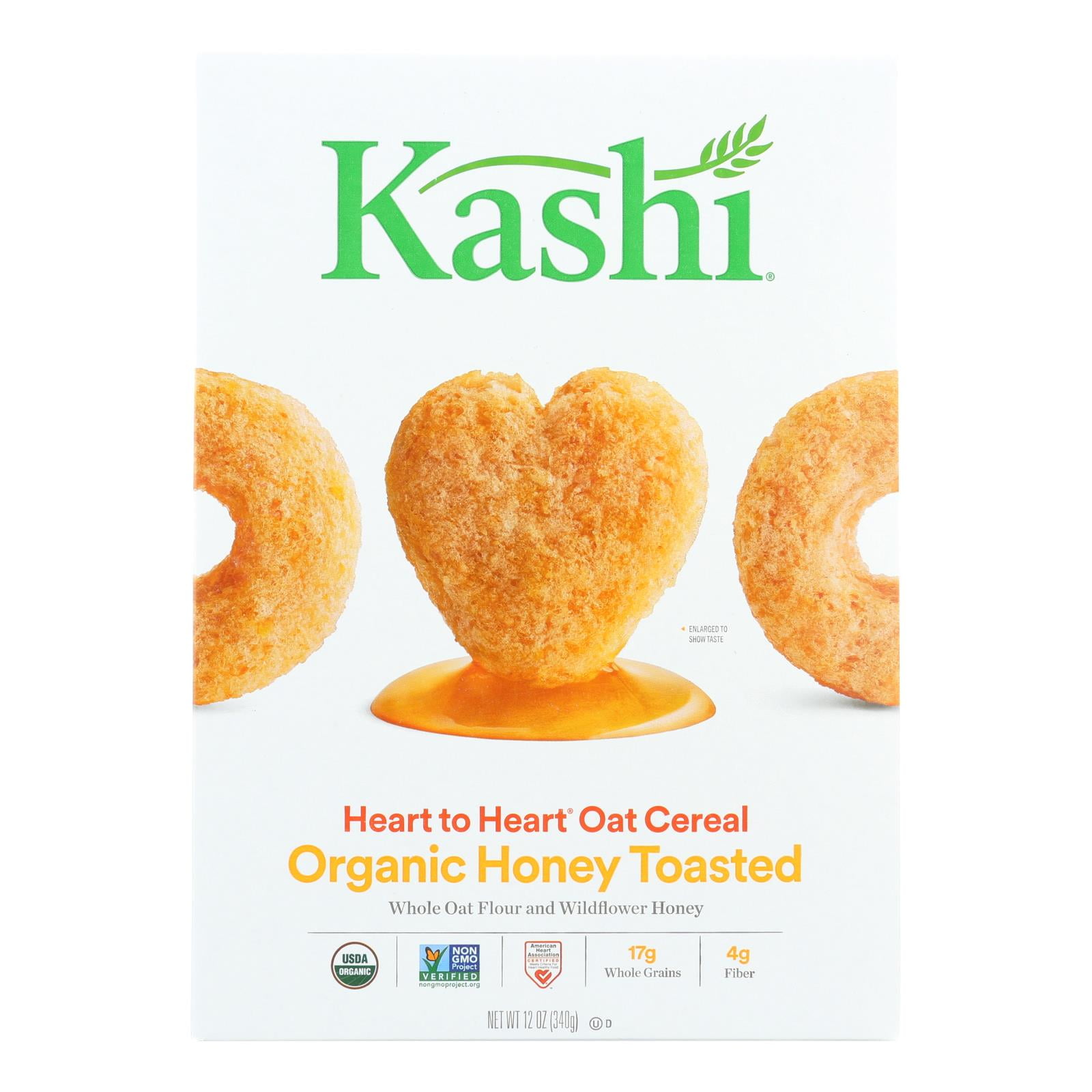 (Case of 12 )Kashi Cereal Oat Heart to Heart Honey Toasted 12