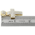 thumbnail image 4 of 10K Yellow Gold Diamond Mini Domed Outline Cross Pendant 1.45" Mens Charm 1/4 Ct, 4 of 5