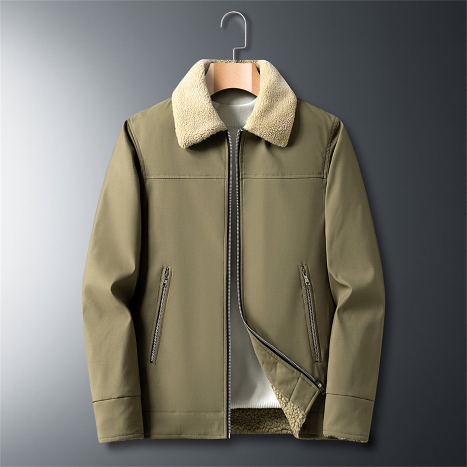 fur collar padedd short blouson / カーキ fur collar padedd short blouson / カーキ ジャンパー・ブルゾン