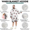thumbnail image 5 of Wearable Oversized Blanket,White Cow Head Pattern Wearable Blanket Hoodie for Adults,Cozy Hooded Blankets with Super Pockets,Super Warm Fuzzy Pullover for Women & Men, 5 of 6