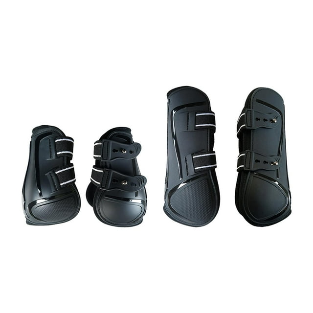 Almencla Horse Tendon Boots Set of Jumping Guards Protection Wrap Black M