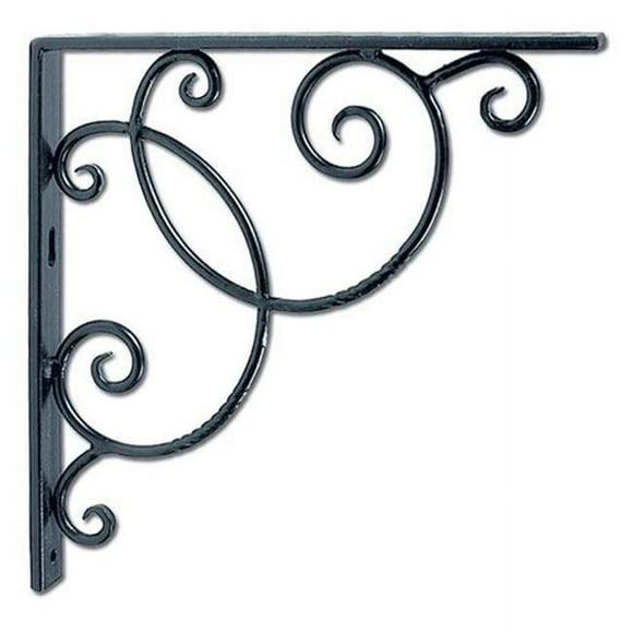 Achla B-21 10&quot;W x 10&quot;H Black Powder Coated Scroll Shelf Bracket