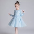 thumbnail image 1 of Vestido de princesa para niñas, otoño e invierno, vestido de malla hinchada, para niñas de 3 a 15 años, de talla mediana y grande, vestido de boda para niñas de flores, 1 of 5