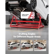 KFFKFF Portable Car Lift, 4400 lbs Capacity, Durable Steel Construction with 23 Max Height, Adjustable Width and Wheels, Manual Operation for Cars, Compact SUVs, Mini Trucks, Ideal for Home Garage