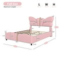 thumbnail image 3 of Christopher Knight Home Modern PU Upholstered Full Bed Frame with Butterfly Headboard, Wood Frame, Pink, 3 of 9