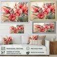 thumbnail image 5 of Designart "Vintage Tropical Plants in Coral" Oversized Floral Framed Wall Art - Traditional Coral Fuschia Living Room Framed Canvas Art, 5 of 7