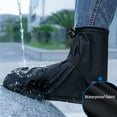 thumbnail image 6 of Shoe Covers with Zipper Hard Sole Version Waterproof Shoe Covers Reusable Galoshes for Rainy and Snowy Outdoors Garden etc, Rain Boots for Men Women Kid (Large, White), 6 of 6
