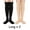 Black + Skin, variant on PULLIMORE 2 Pairs Womens Fleece Lined Knee High Thigh Socks Winter Warm Cozy Thick Stockings (Black)