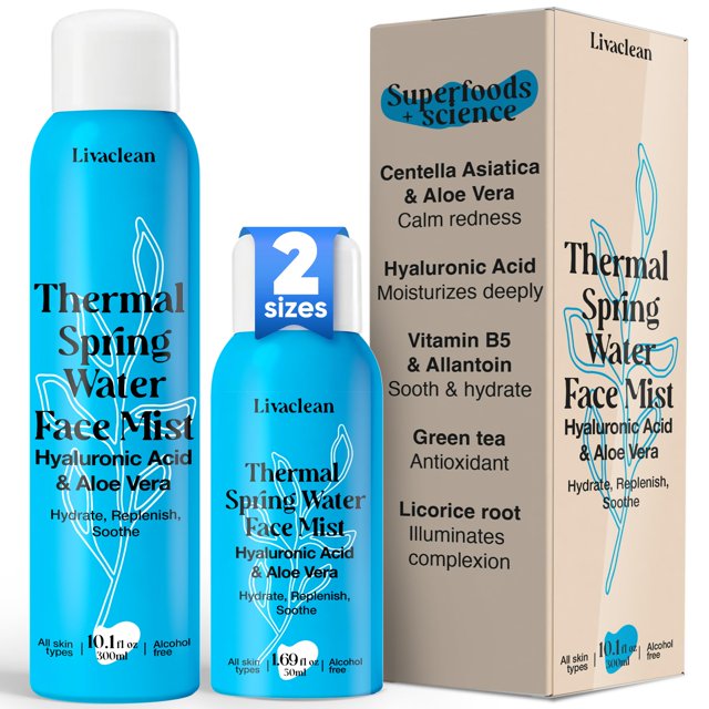 Bruma Facial LivaClean 300 ml + 50 ml Ácido Hialurónico y Aloe