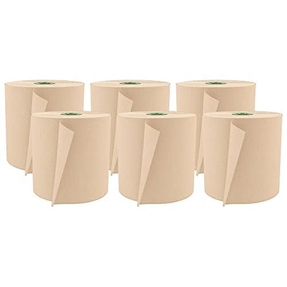Cascades® 100% Recycled Hardwound 1-Ply 7 1/2" Roll Towel For Tandem®, 775', Moka, 6 Rolls Per Case