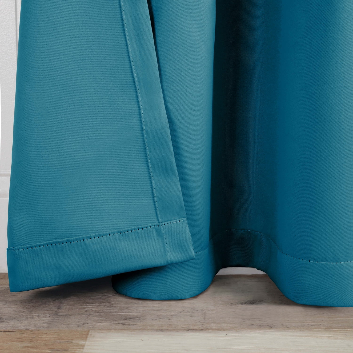 Superior Solid Blackout Curtain Set of 8, 52" x 96", Aqua