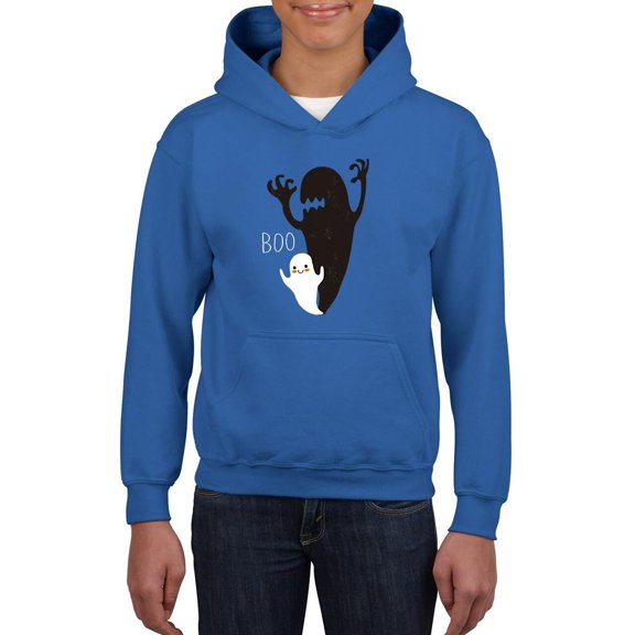 Boo. Little Ghost Big Shadow Hoodie Juniors -Image by Shutterstock, Large
