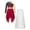 Burgundy&White, variant on Girls Liturgical Worship Praise Dance Dress Metallic Color Block Overlays Tunics with Wide Leg Pants White 10