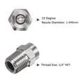 thumbnail image 4 of Uxcell 6 Paquete de Puntas de Limpieza de Superficie - 15 Grados 1/4" NPT Macho Boquillas de Lavadora a Presión, Acero Inoxidable con Cinta de Sellado (Orificio de 1.449 mm), 4 of 7