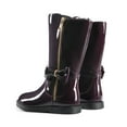 thumbnail image 3 of Dream Pairs Girls Mid Calf Boots Side Zipper Riding Shoes (Toddler/Little Kid) SDBO224K RED WINE/PAT Size 12, 3 of 5