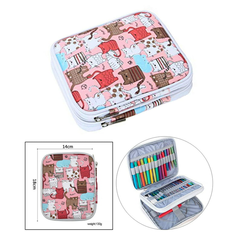 Coopay Crochet Hook Case Organizer Storage Bag with Handle Cute