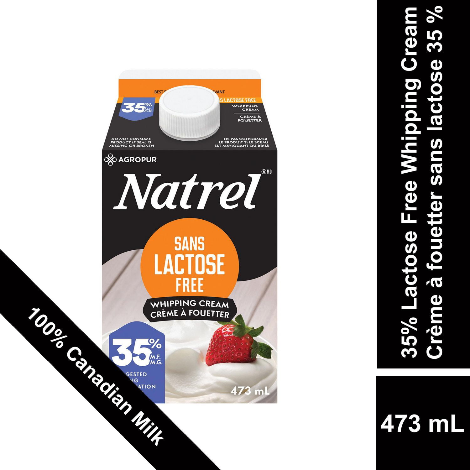 Natrel Lactose Free 35% Whipping Cream, 473 mL