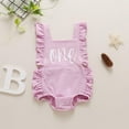 thumbnail image 2 of Fesfesfes Summer Rompers Baby Girls Letter Printed 1st Birthday Gift Sleeveless Jumpsuit Casual Bodysuit Onesie, 2 of 9