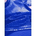 thumbnail image 5 of Kaerm Boys Girls Sparkly Sequins Metallic Long Sleeve Top T-Shirt Modern Jazz Hip Hop Stage Royal Blue 160, 5 of 7