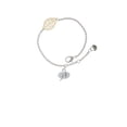 thumbnail image 2 of Delight Jewelry Silvertone Emoticon :- ) - Winking - - Goldtone Leaf Delicate Bracelet, 6.25+1.75", 2 of 4