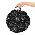 thumbnail image 2 of Botanical Round Floor Cushion with Handle, Scribbled Hand Drawn Garden Elements Butterflies Insects and Flowers, Pillow for Living Room & Dorms, 18" Round, Charcoal Grey and White, by Ambesonne, 2 of 4
