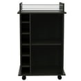 thumbnail image 2 of Service Desk, 2 Shelves, 6 Wine Rack , 4 With Lock, Brown Portable Bar Cart, Bottle , Locking Wheels, Spacious Work Area, 2 of 4