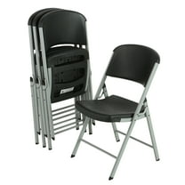 Lifetime Classic Folding Chair, Indoor/Outdoor Commercial Grade, Black, Adult Sized, Set of 4 (80407)