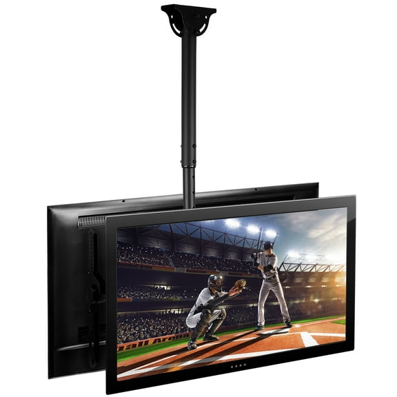 Mount-It! Dual Screen Ceiling TV Mount | Fits 40-70 Inch TVs | Ceiling Bracket Fits Vaulted and Sloped Ceilings