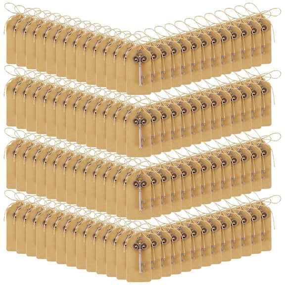 100Pcs Key Bottle Opener Wedding Favor Vintage Key Bottle Openers with Escort Tag Cards and Key Chains Wedding Party Favor Souvenir Present