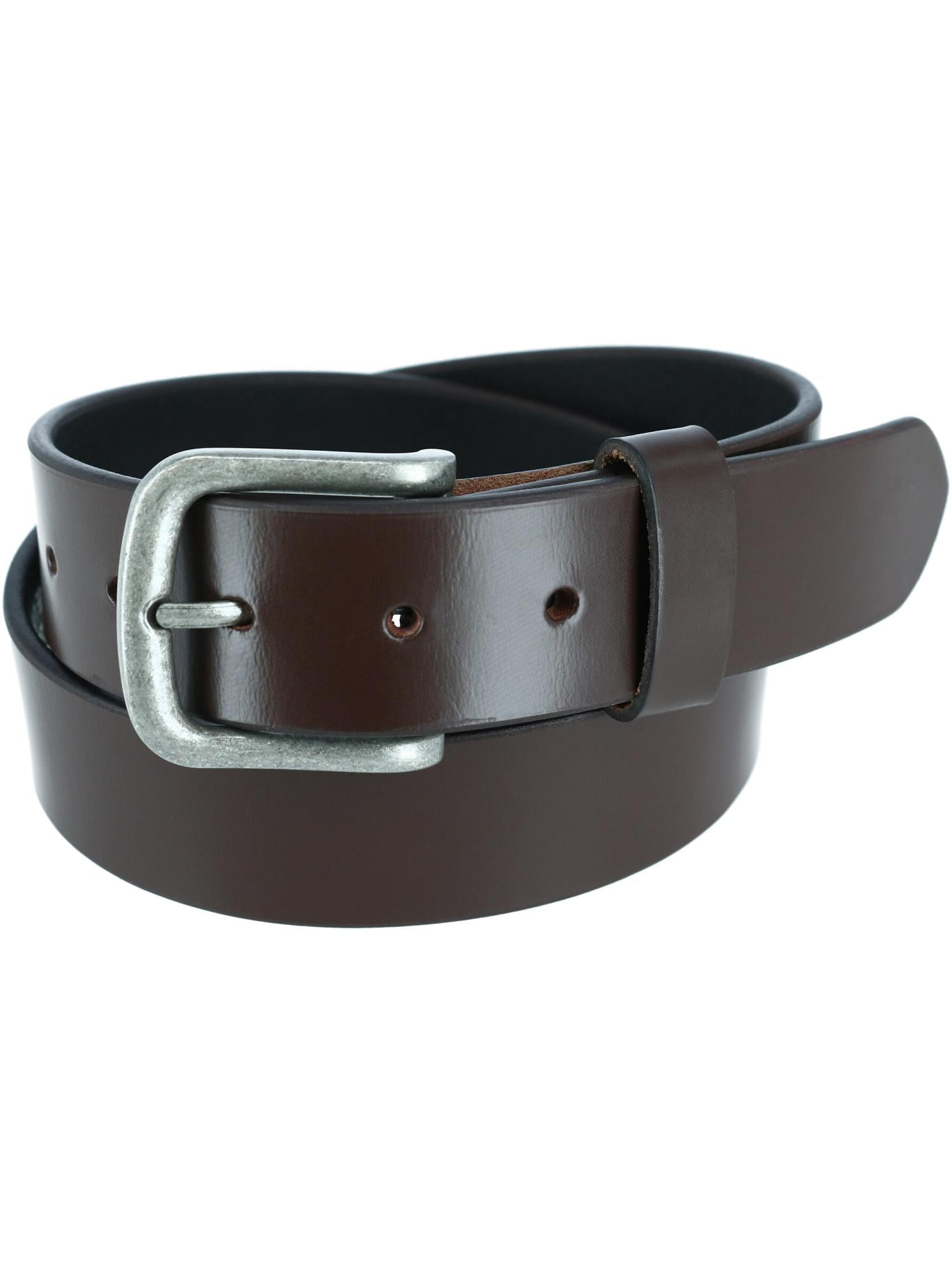 CTM Leather 1 3/8 Inch Removable Buckle Bridle Belt (Men Big & Tall ...