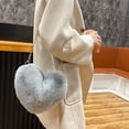 thumbnail image 3 of Soft Cute Chain Plush Heart Shaped Faux Fur Cross-body Bag Women Shoulder Bag Korean Style Diagonal Bag Handbag PINK, 3 of 7