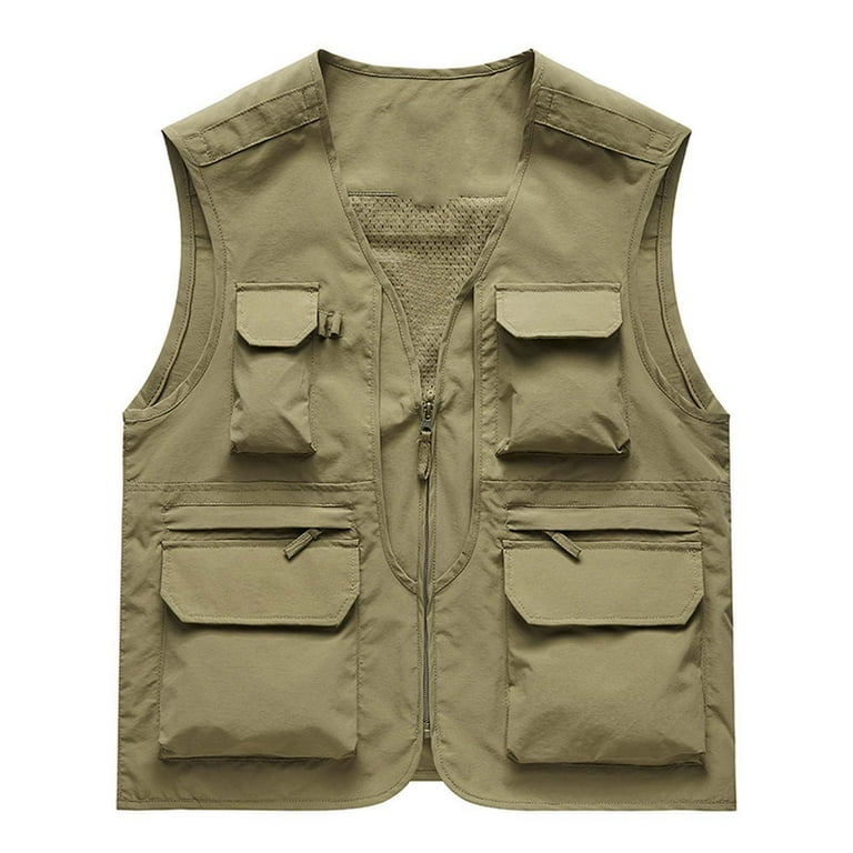 Vivianyo HD Men's Outdoor Cargo Vest with Multi-Pocket Men's Vivianyo HD Men's Outdoor Cargo Vest with Multi-Pocket Men's