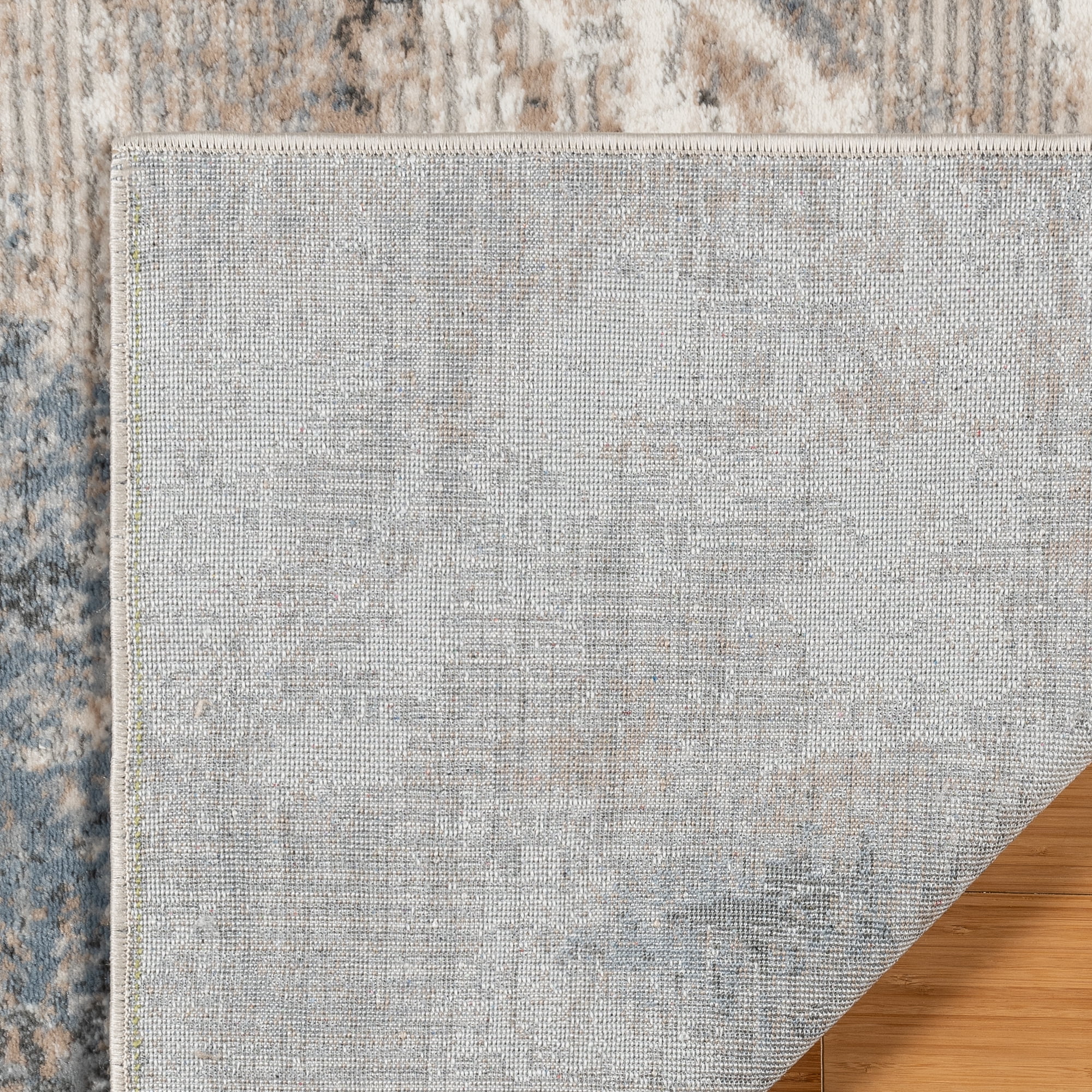 Gertmenian Quattro Paola Modern Abstract Ivory/Taupe/Gray Area Rug, 2x8 Runner