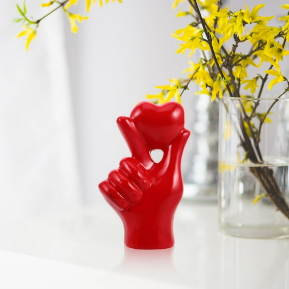 WHAMVOX Heart Hand Sign Statue for Home Decor Resin Heart Hand Display for Living Room Love Gesture Decoration for Desktop Crafts Heart Ornaments for Dining Table Decor