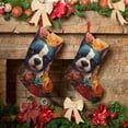thumbnail image 6 of Lsque 18 Inches Cute Colorful Flower French Bulldog Pattern Christmas Stockings Hanging Ornaments,Knitted Xmas Fireplace Hanging Stocking,Holiday Decoration, 6 of 7