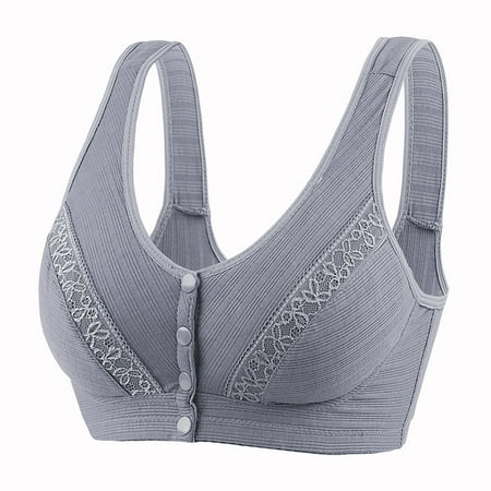 Virmaxy Womens Nursing Bras 1pc No Steel Ring Lactation Bra Back Adjustment Yoga Running Bra Nursing Bras for Breastfeeding and Breast Pumping Gray XL