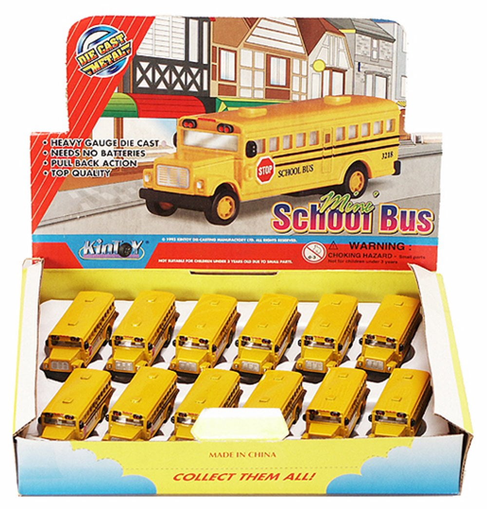 Kintoy 4" School Bus Diecast Pull Back Truck Vehicle for sale online 