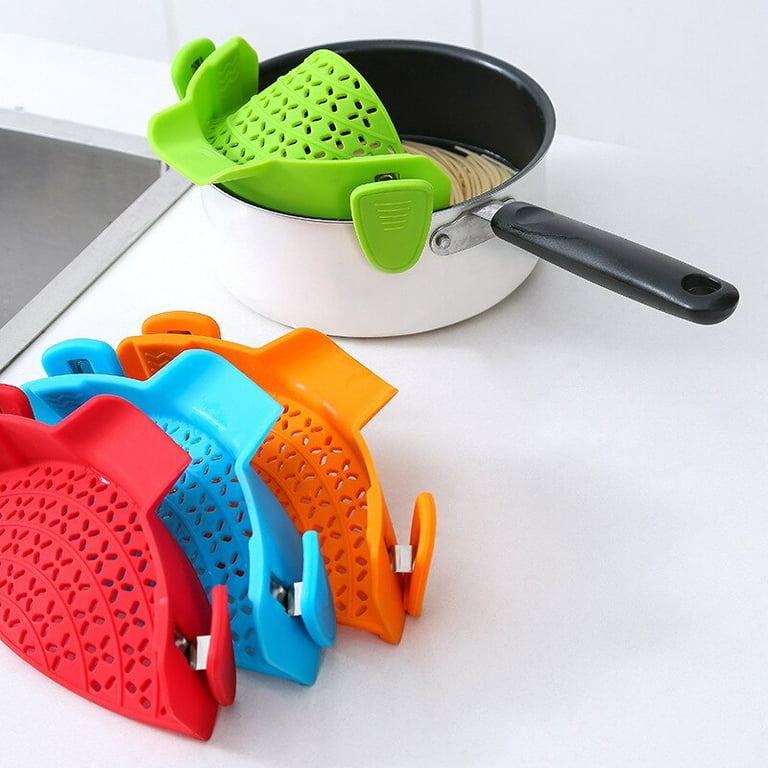 2 Pack) Clip-on Silicone Pot Strainer Heat Resistant Clip On Strainer –  DealJock