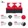 thumbnail image 4 of 2 Pcs Red Patio Sofa PE Rattan Outdoor Wicker Patio Conversation Set by LAZYLAND, 4 of 8
