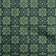 thumbnail image 1 of oneOone Cotton Poplin Twill Dark Green Fabric Asian Ornaments Floral Tile Diy Clothing Quilting Fabric Print Fabric By Yard 56 Inch Wide, 1 of 4